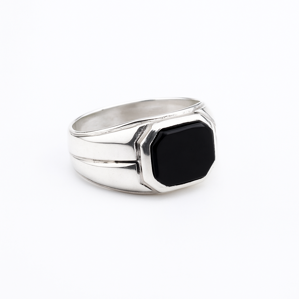 Anillo Box Onyx - Plata 950