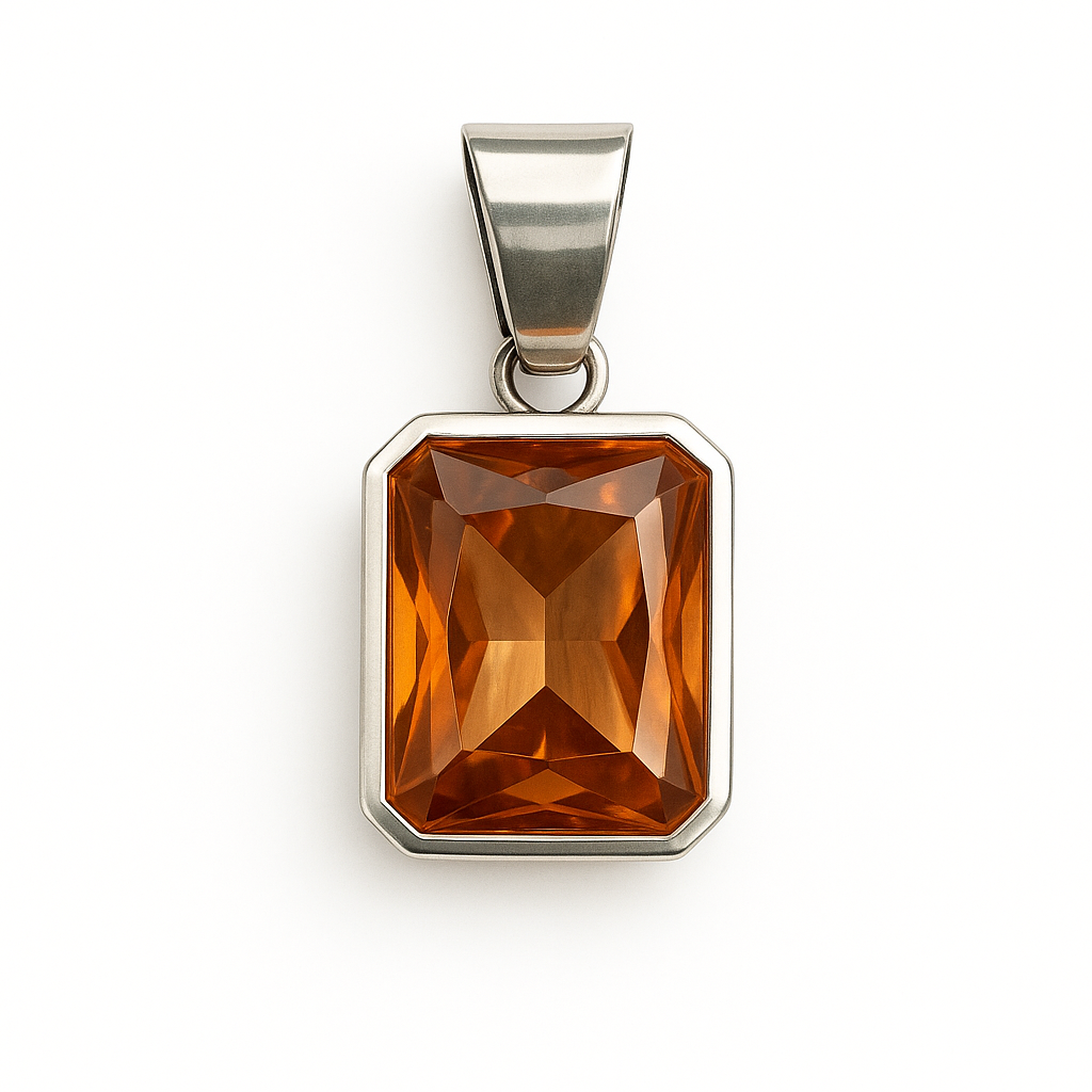 950 Silver Pendant with American Zircon