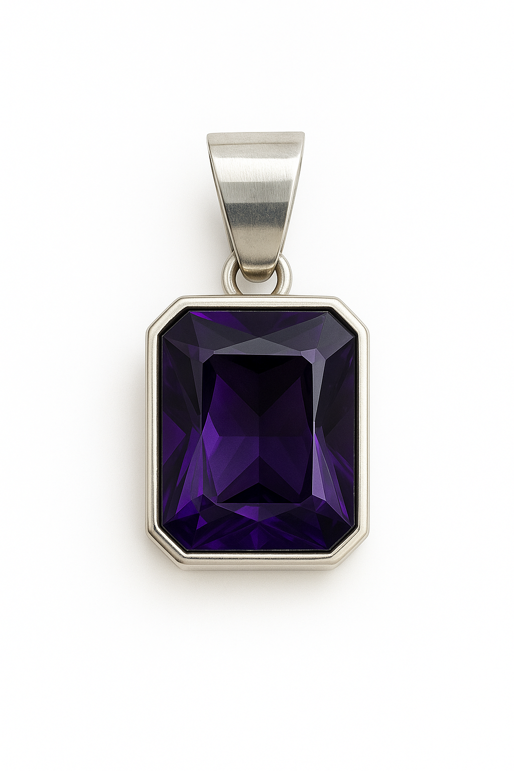 950 Silver Pendant with American Zircon