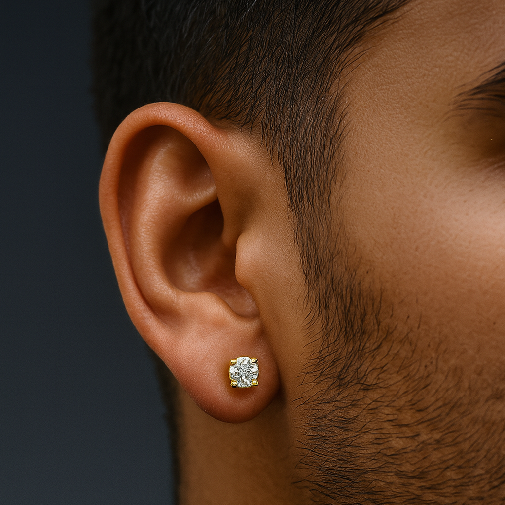 Arete Solitario en Oro 18K con Circón Premium