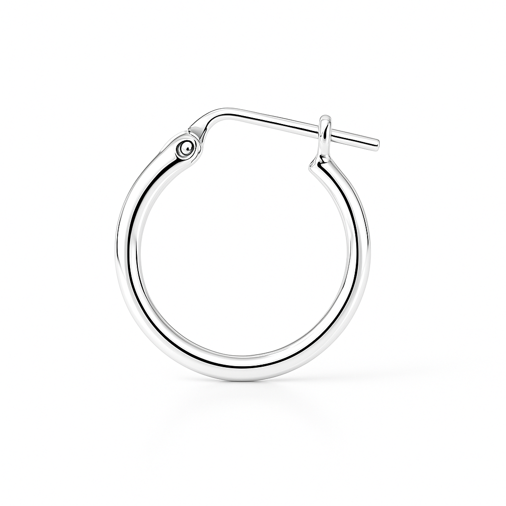 Aro de Plata 950 Brillante – Hoop Minimalista (Ø 12 mm)