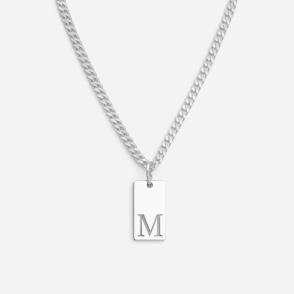 Microlobe Necklace with Personalized Initial
