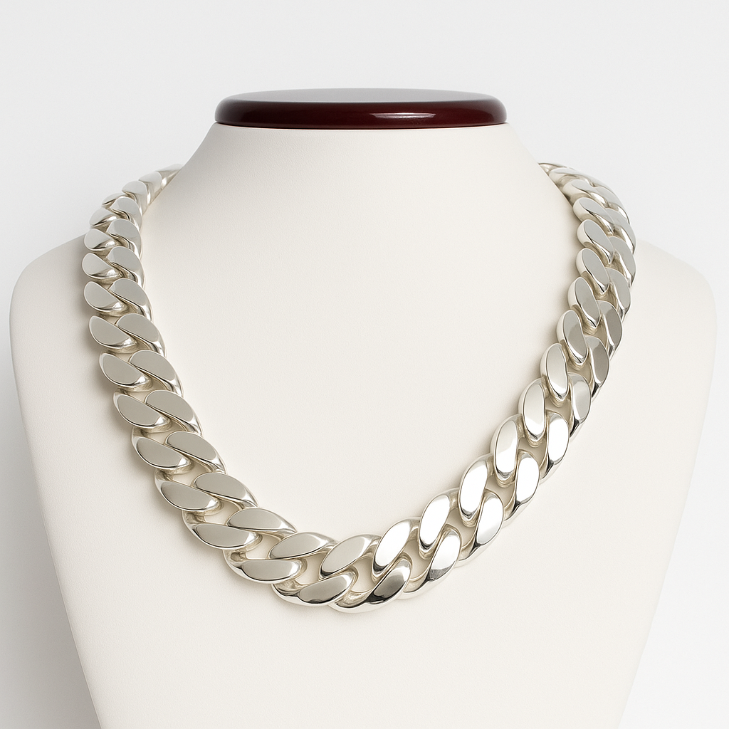 Cuban Link Necklace - 18 mm Premium 999 Sterling Silver