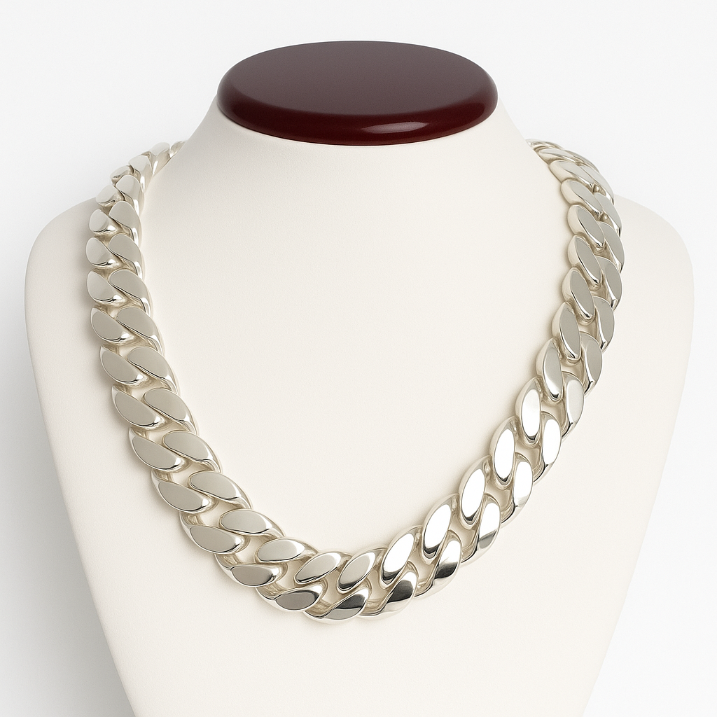 Cuban Link Necklace - 18 mm Premium 999 Sterling Silver