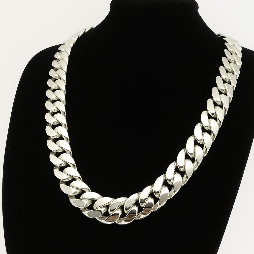 Solid Miami Cuban Chain 999 Pure Silver - 16mm