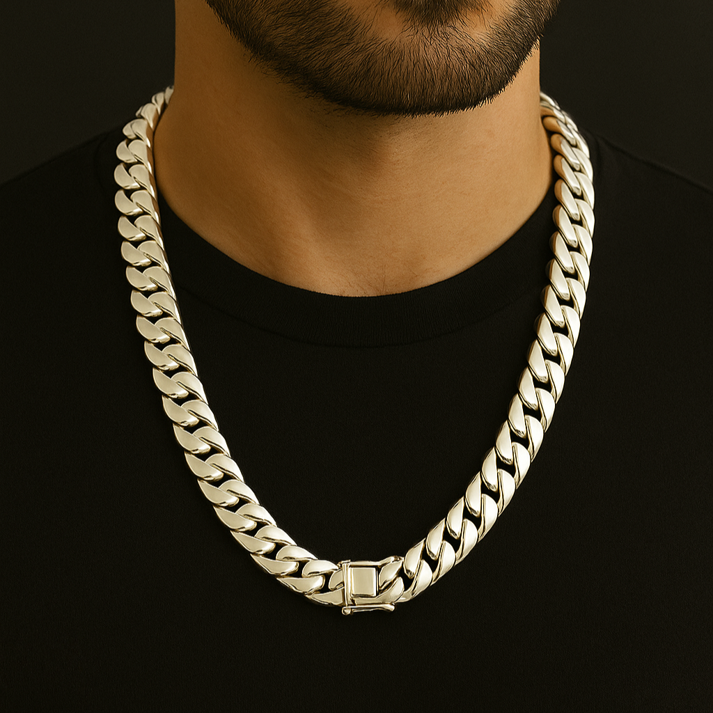 14mm Miami Cuban Chain 999 Sterling Silver