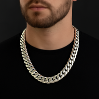 Thumbnail for Solid 999 Sterling Silver Cuban Chain 13mm 370gr