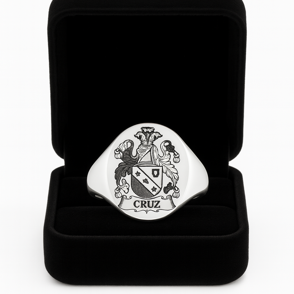 950 Silver Heraldic Ring — Pinky Ring of Power
