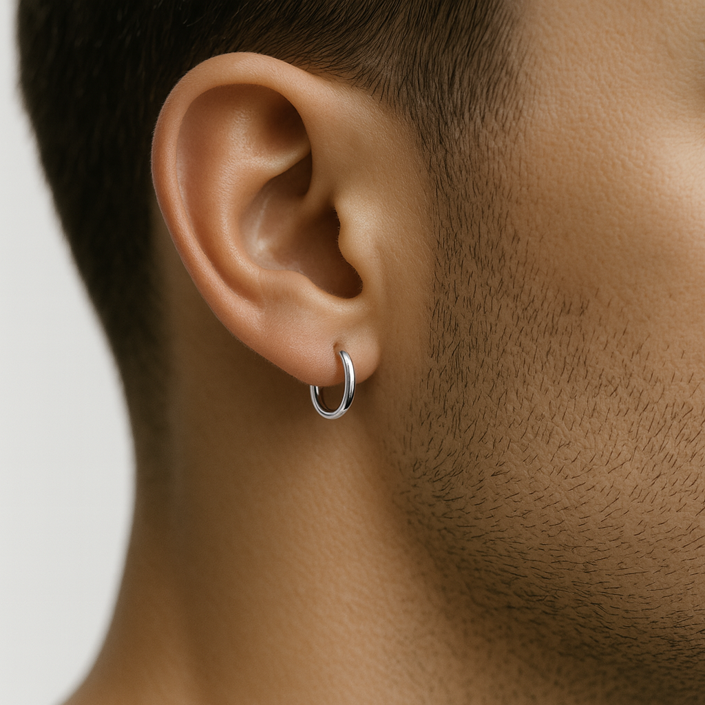 Aro de Plata 950 Brillante – Hoop Minimalista (Ø 12 mm)