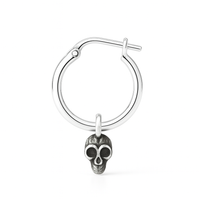 Thumbnail for Aro Skull en Plata 950 – Hoop con dije calavera