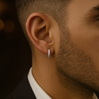 Thumbnail for Aretes de Aro Hombre Plata con Circones – Joyería de Lujo Masculina