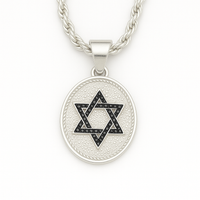 Thumbnail for Collar Estrella de David onix - Plata 950