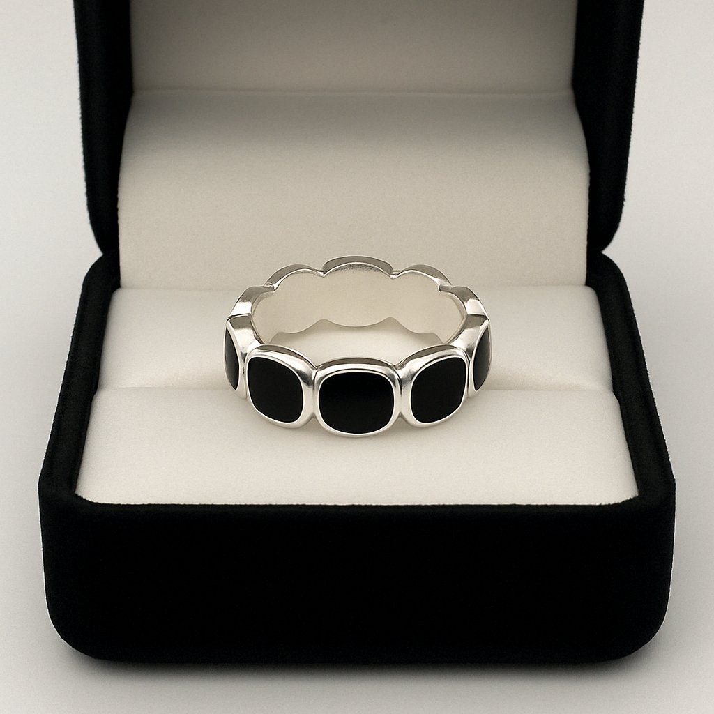 Ring Onyx Wheel Plata Ley 950