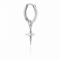 Thumbnail for Arete de Plata 950 Estrella con Circon – Joya Masculina Elegante