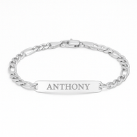 Thumbnail for Personalized 950 Silver Figaro Bracelet
