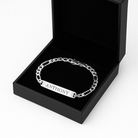 Thumbnail for Personalized 950 Silver Figaro Bracelet