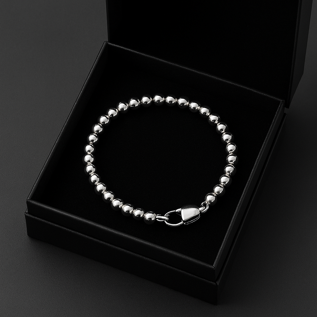 Pulsera cuentas de Plata 950 - Minimalista 3mm