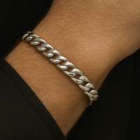 Thumbnail for Pulsera Lomo de Corvina Plata 950 – 7mm | Lujo Masculino Atemporal