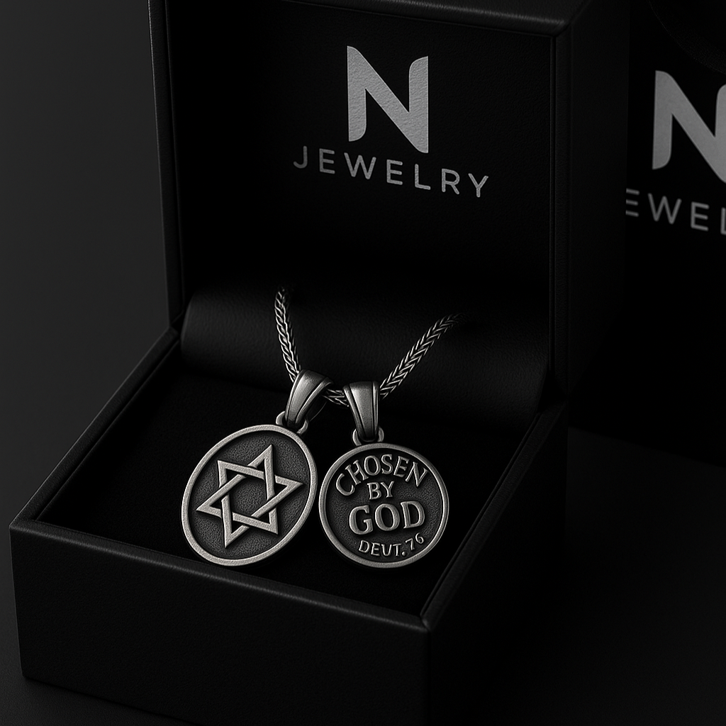Collar Doble "Chosen by God" con Estrella de David – Plata 950 Hecho a Mano