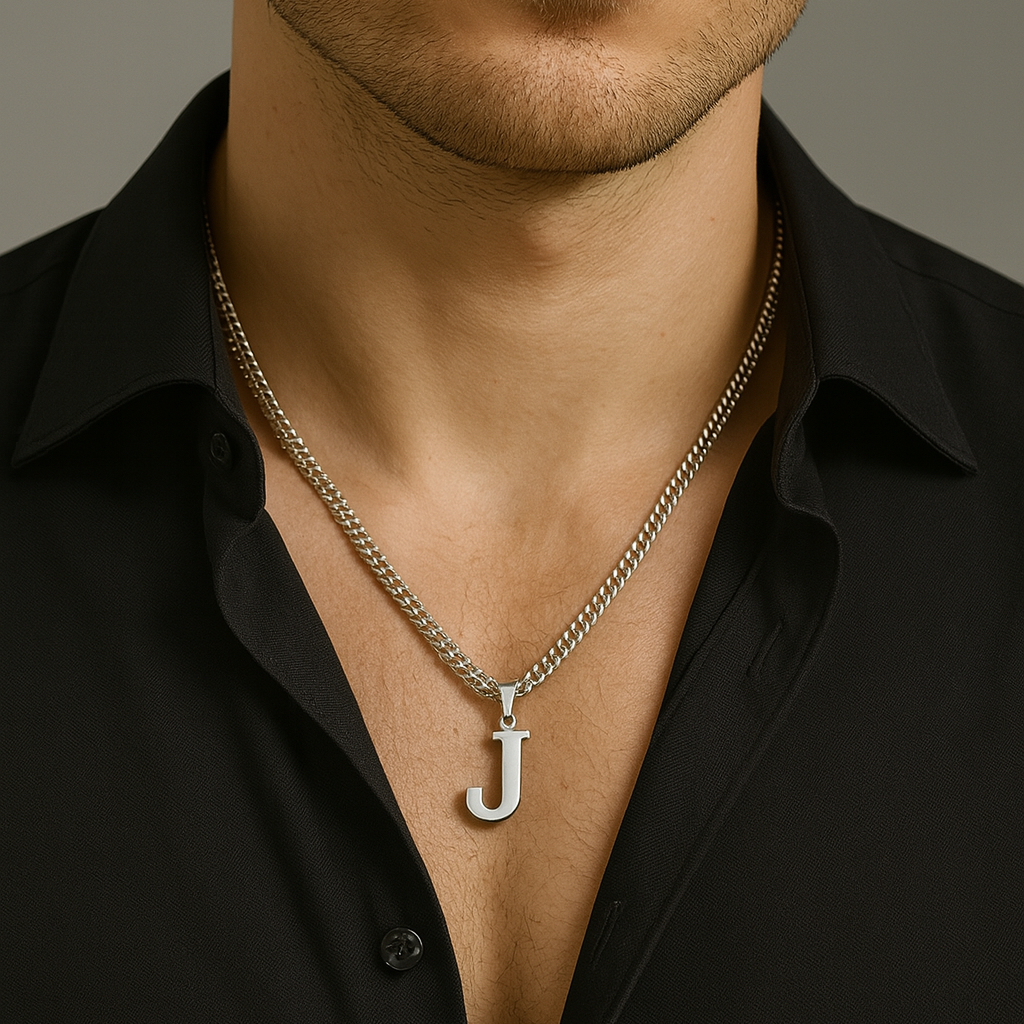 Sea bass loin necklace with initial