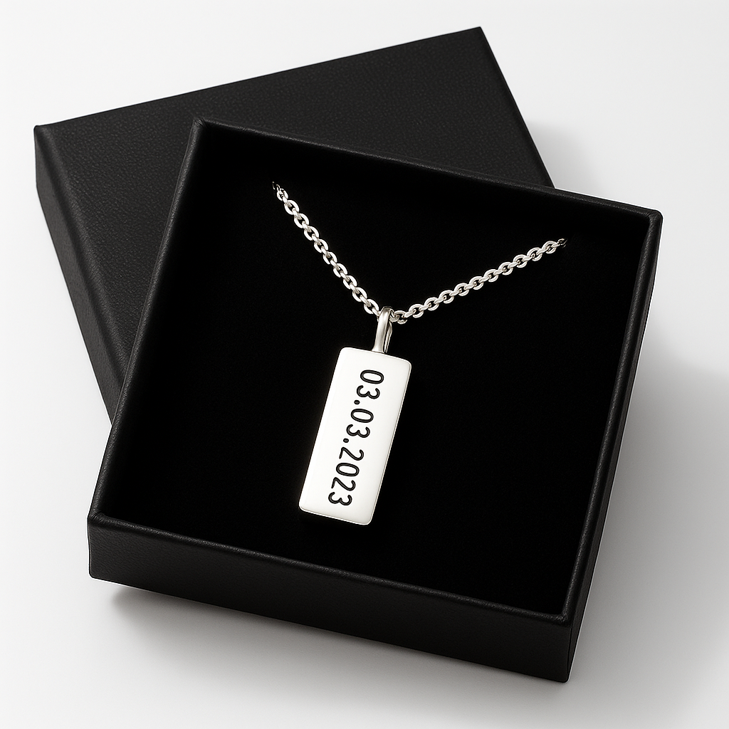 950 Sterling Silver Personalized Necklace and Plate