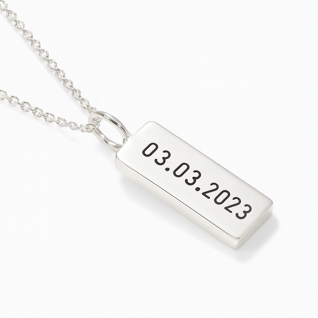 950 Sterling Silver Personalized Necklace and Plate