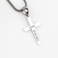 Thumbnail for Personalized 950 Silver Spike and Cross Necklace