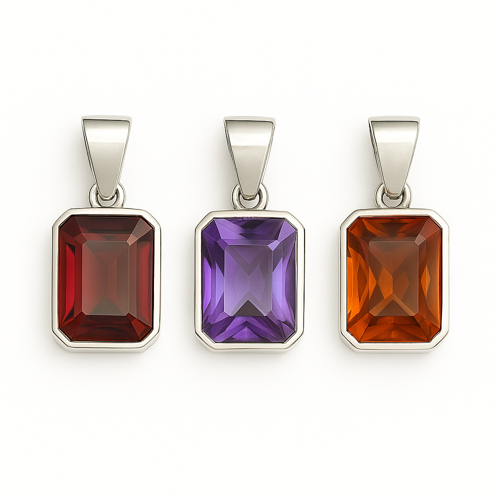 950 Silver Pendant with American Zircon
