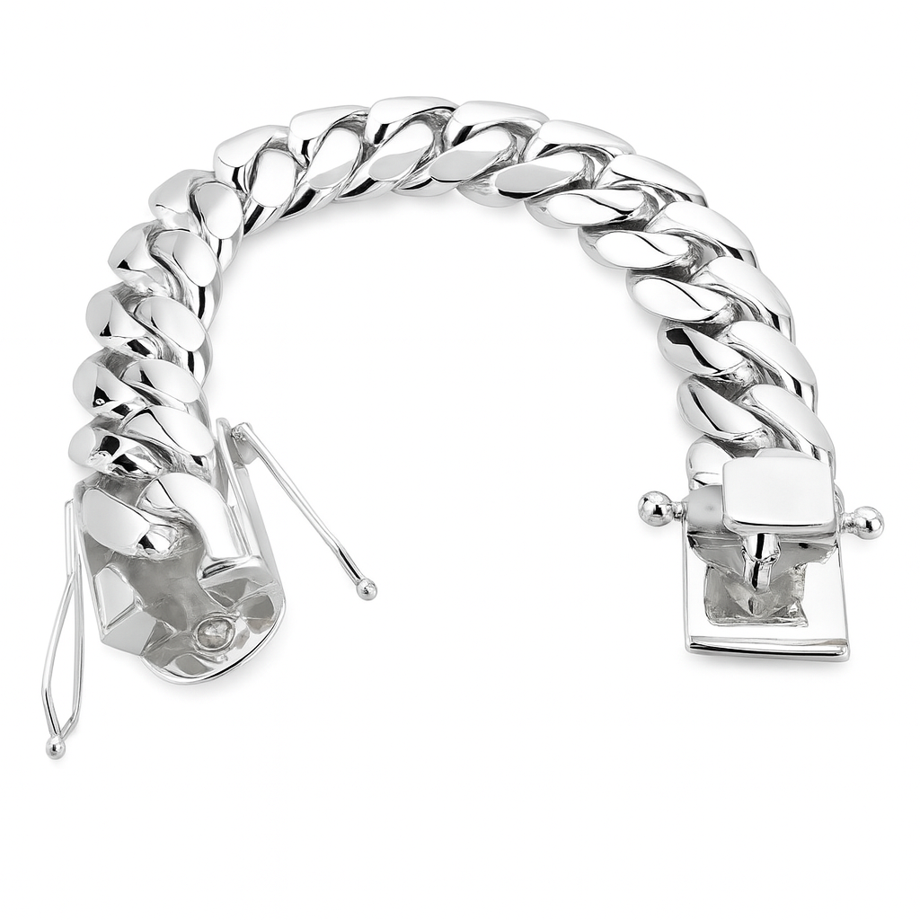 Pulsera Miami Cuban Link de Plata 950 Pesada 17mm
