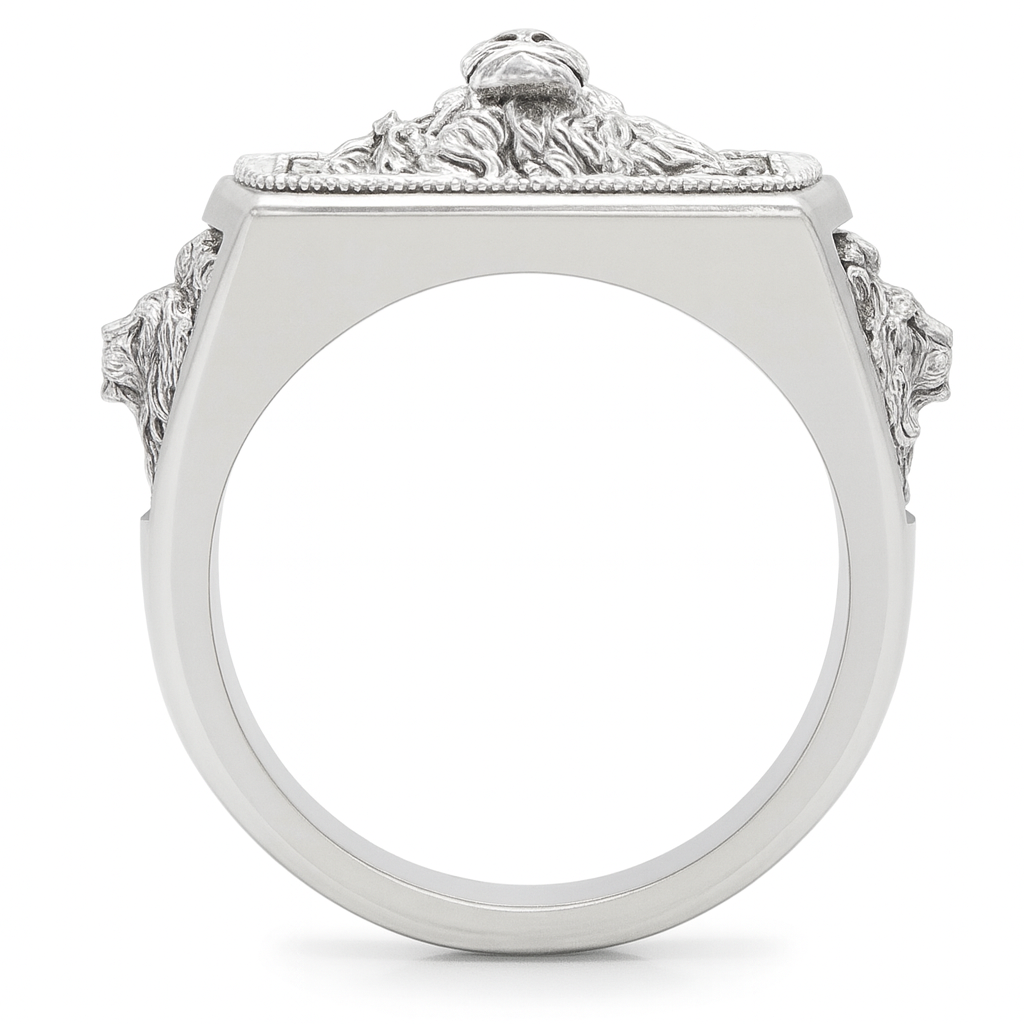 Anillo León 3 Caras – Plata 950