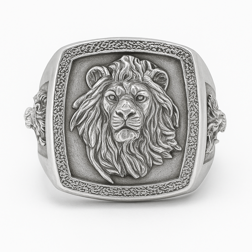 Anillo León 3 Caras – Plata 950