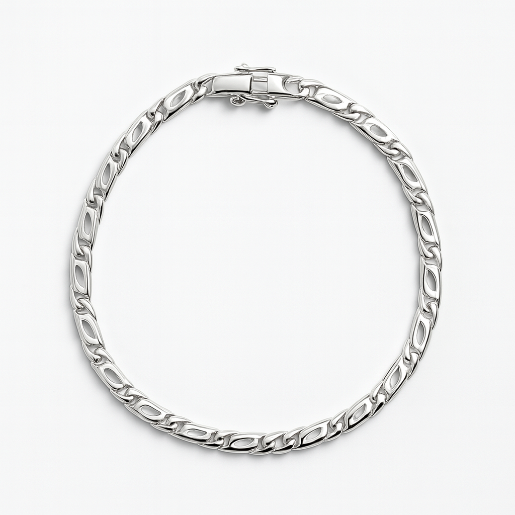 Pulsera Mónaco 3 mm en Plata 950 – Minimalista y Elegante para Hombre