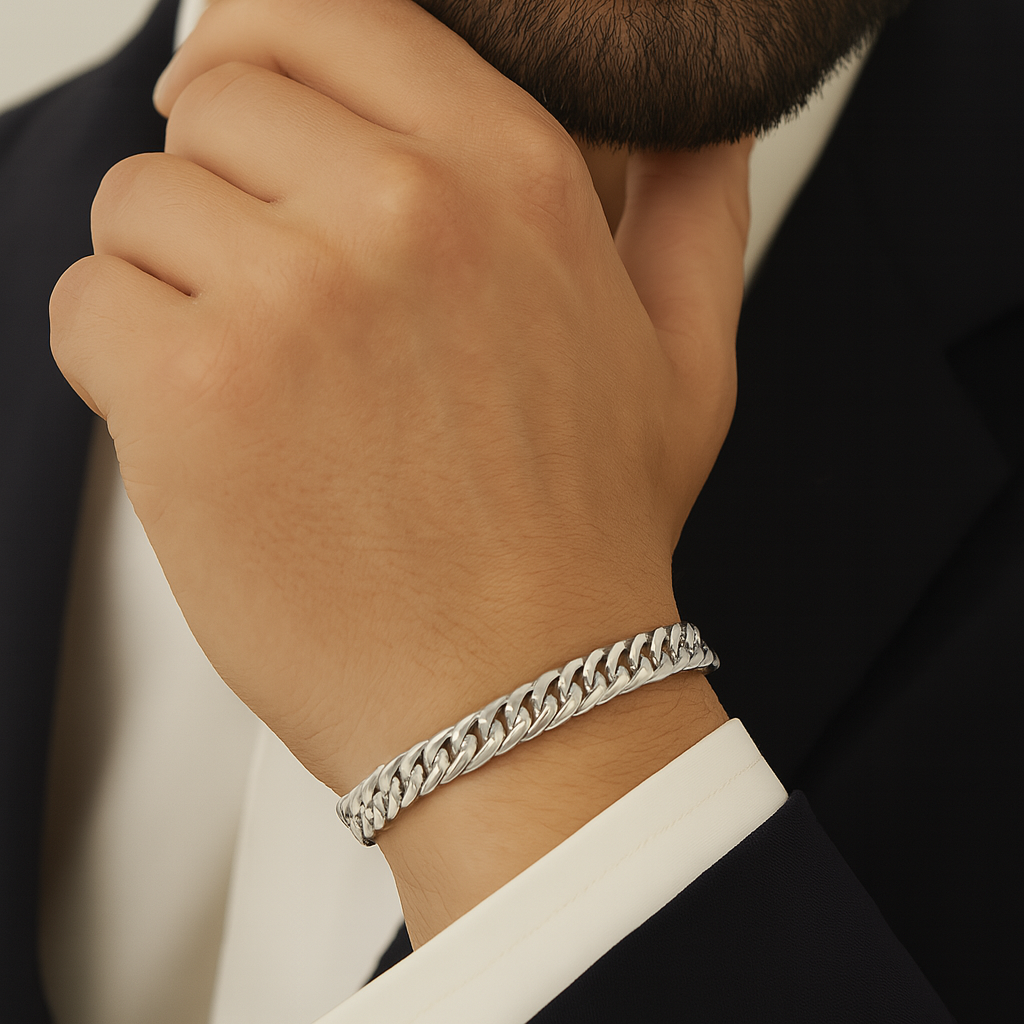 Pulsera Malla 5mm en Plata 950 para Hombre – Estilo Elegante y Atemporal