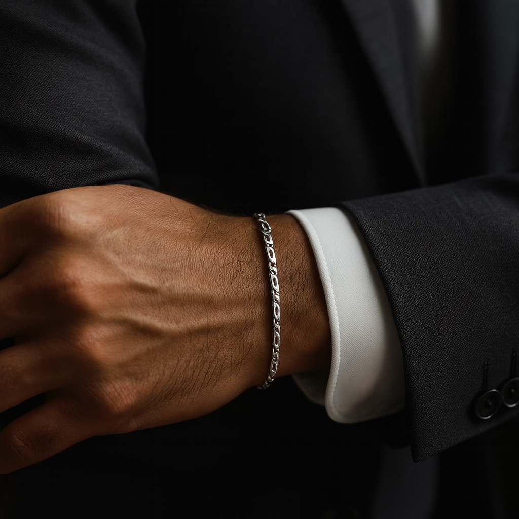 Pulsera Mónaco 3 mm en Plata 950 – Minimalista y Elegante para Hombre