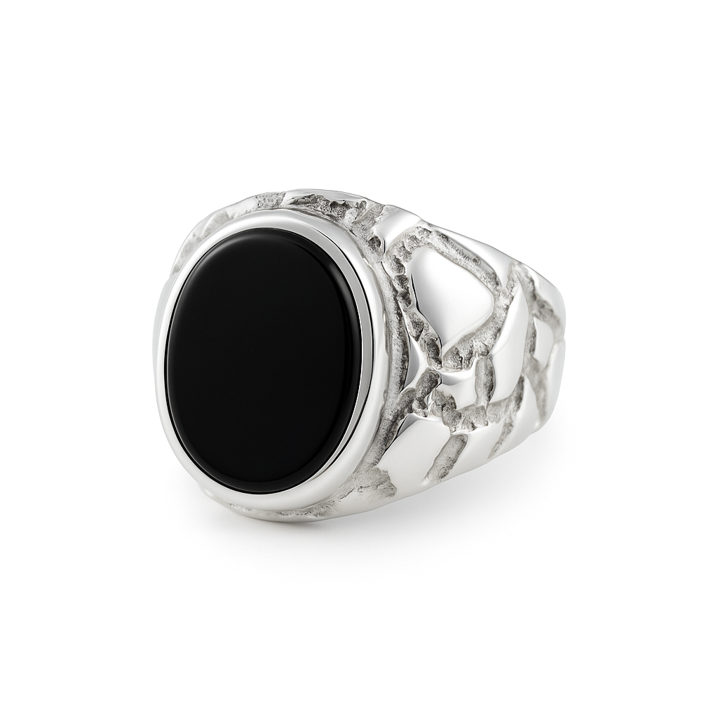 Lumpy Oval Ónix- Plata 950