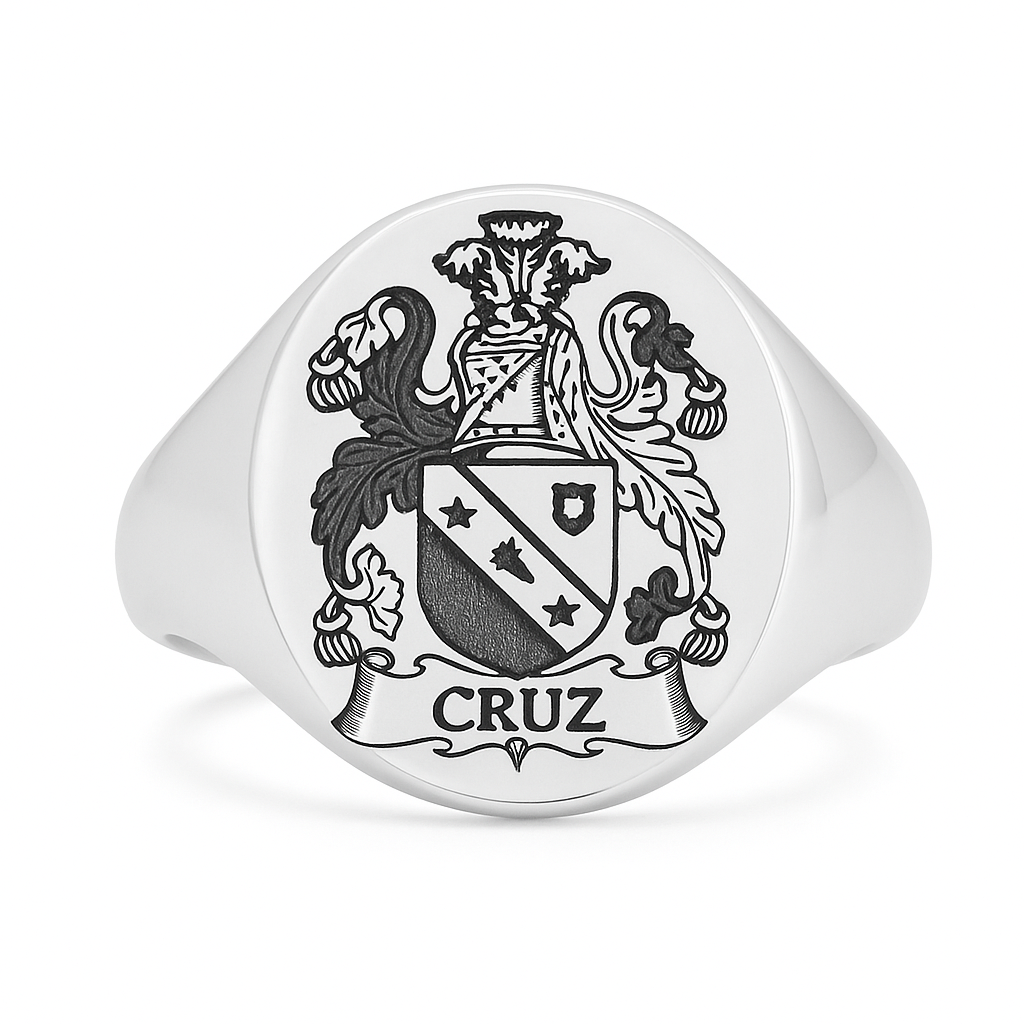 950 Silver Heraldic Ring — Pinky Ring of Power