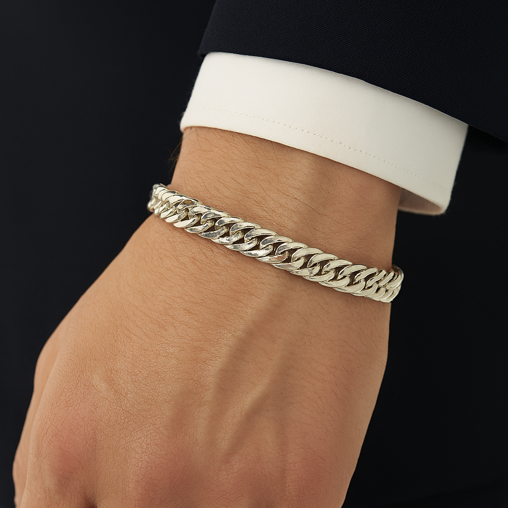 Pulsera Malla 5mm en Plata 950 para Hombre – Estilo Elegante y Atemporal