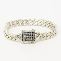 Thumbnail for Pulsera modelo Cuban Link 7mm con piedras Onix
