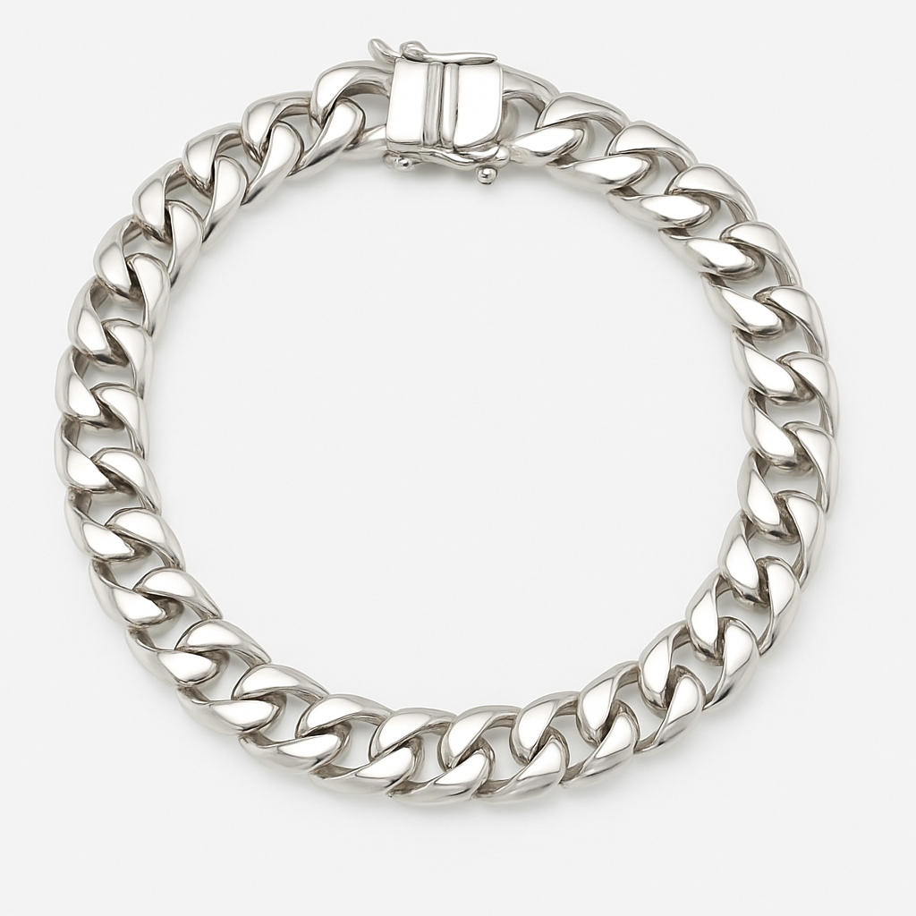 Pulsera Lomo de Corvina Plata 950 – 7mm | Lujo Masculino Atemporal