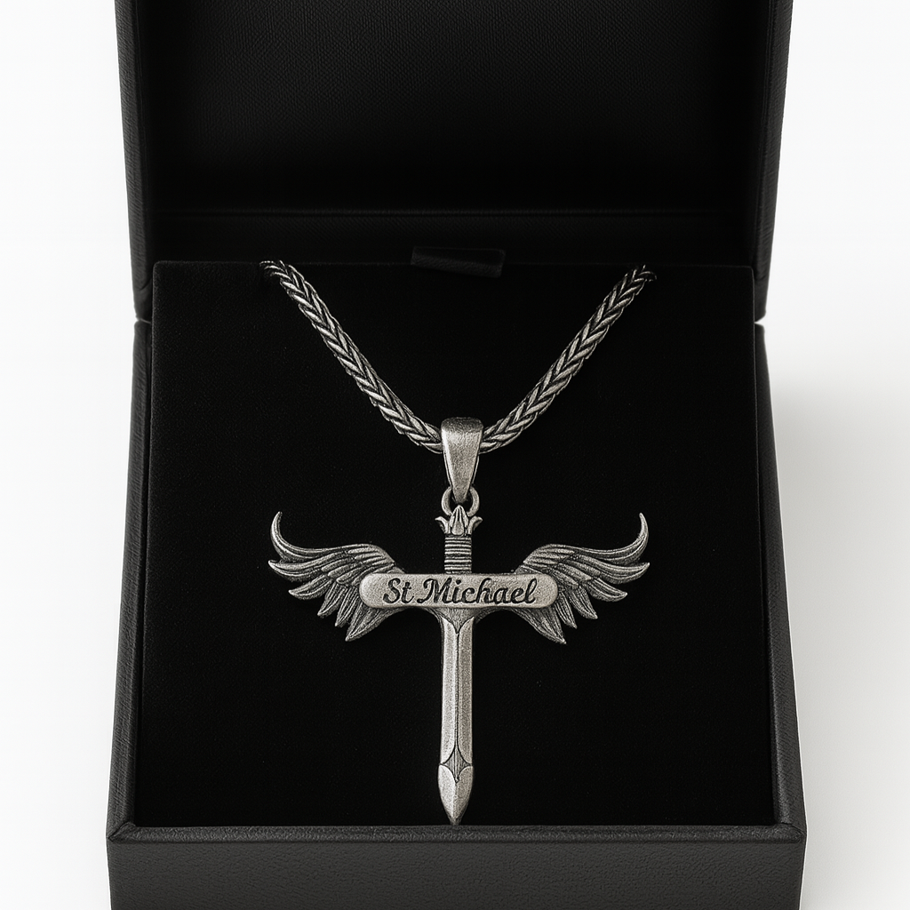 Archangel Saint Michael Sword plus 950 Silver Spike Chain