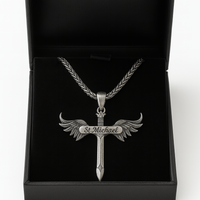 Thumbnail for Archangel Saint Michael Sword plus 950 Silver Spike Chain
