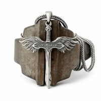 Thumbnail for Archangel Saint Michael Sword plus 950 Silver Spike Chain