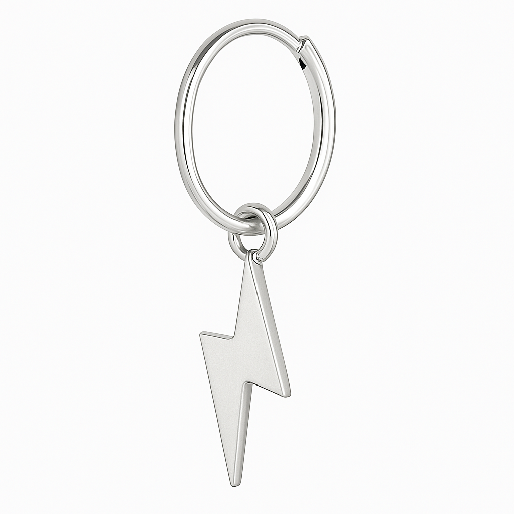 Arete Relámpago de Plata 950 — Diseño Minimalista de Lujo