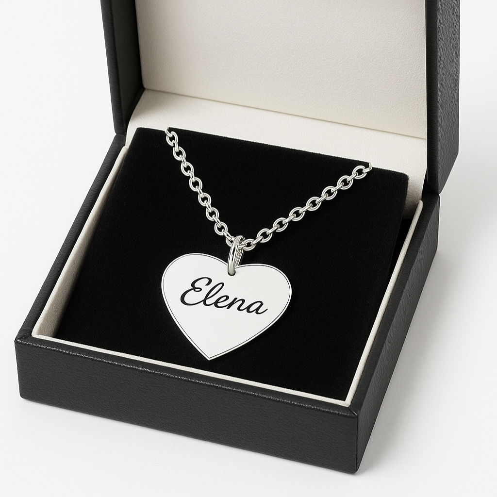 Eternal Love Necklace – Personalized with Name on a Heart Pendant