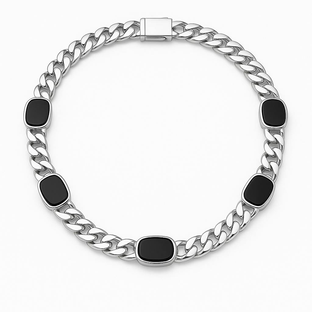 Collar Miami Onix 7mm- Plata 999