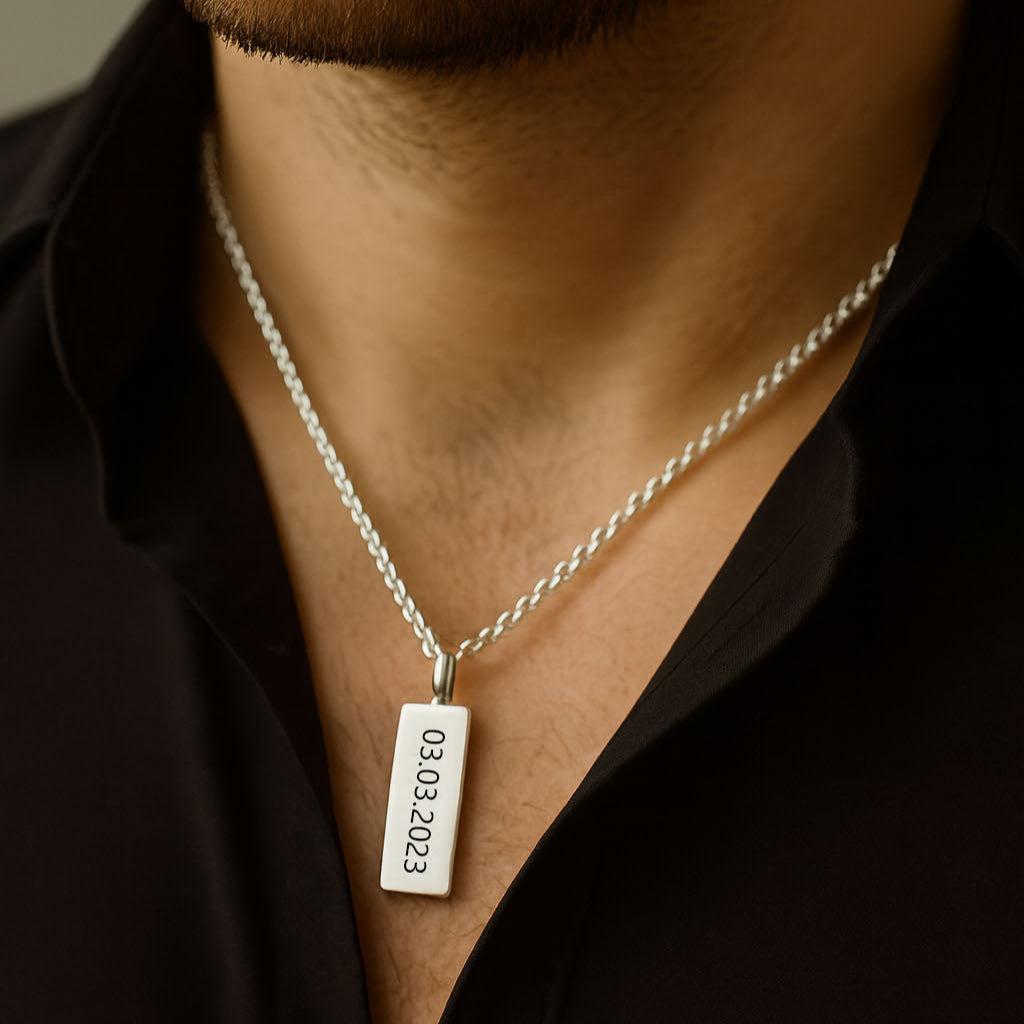 950 Sterling Silver Personalized Necklace and Plate