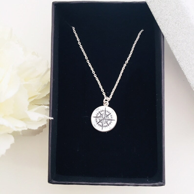 950 Silver Compass Necklace