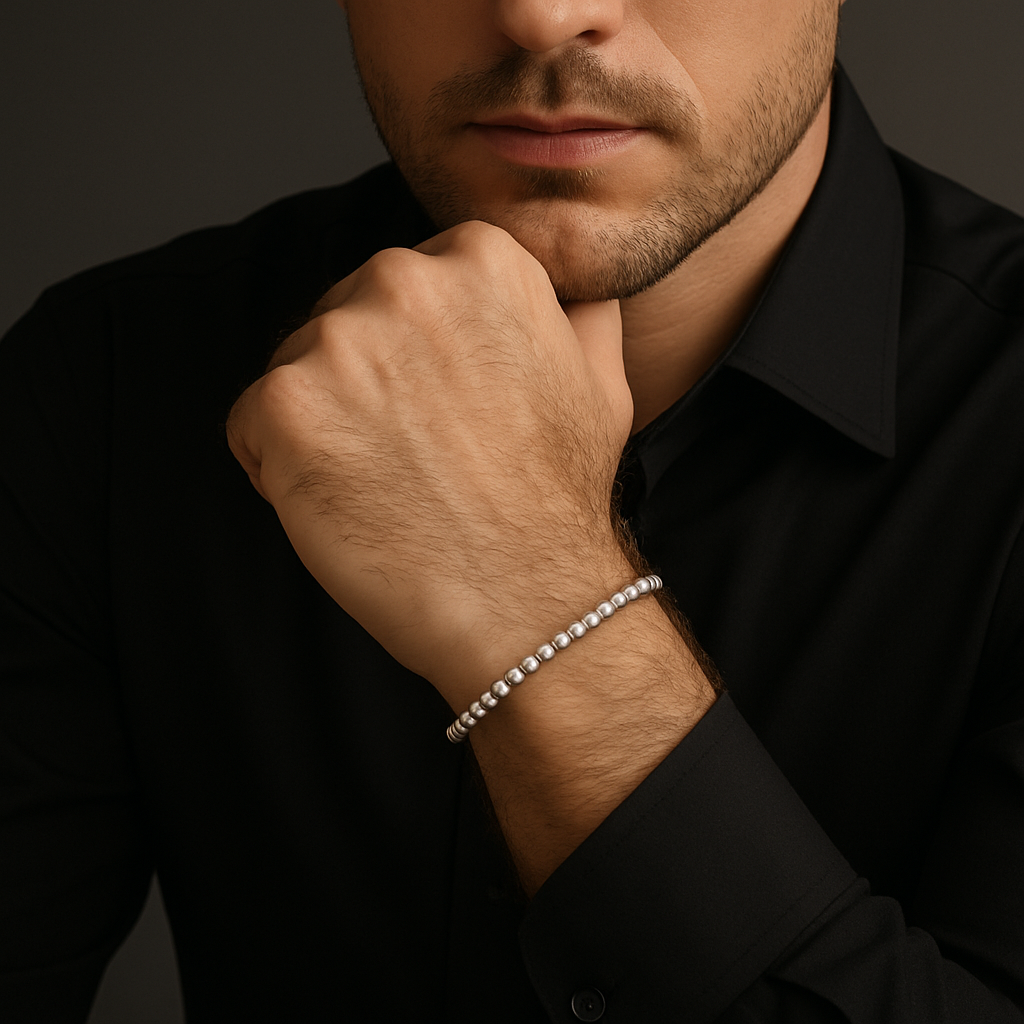 Pulsera cuentas de Plata 950 - Minimalista 3mm