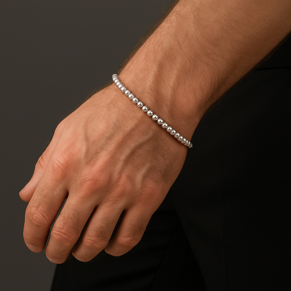 Pulsera cuentas de Plata 950 - Minimalista 3mm