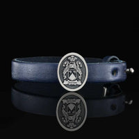 Thumbnail for Brazalete Cuero Escudo Familiar Plata Ley 950